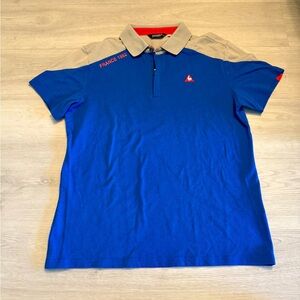 Vintage Blue Le Coq Sportif Shirt Men Size L US Golf Collection Polo Shirt